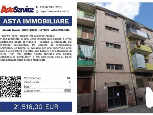 Tribunale Taranto RGE 144/2024 LOTTO U ribunale Taranto RGE 144/2024 LOTTO U ASTA 27/10/2026
