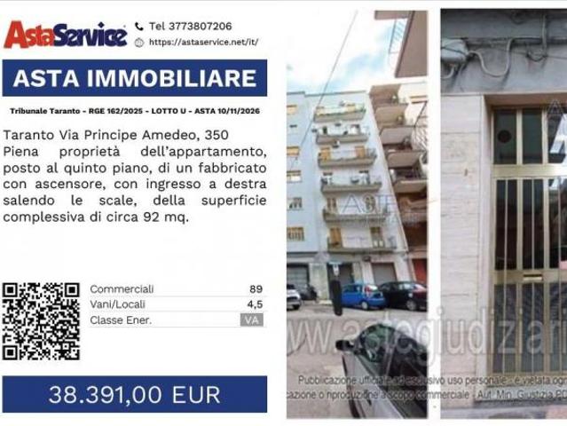 Tribunale Taranto RGE 162/2025 LOTTO U Tribunale Taranto RGE 162/2025 LOTTO U ASTA 10/11/2026