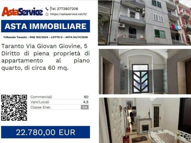 Tribunale Taranto RGE 193/2024 LOTTO U Tribunale Taranto RGE 193/2024 LOTTO U ASTA 04/11/2026