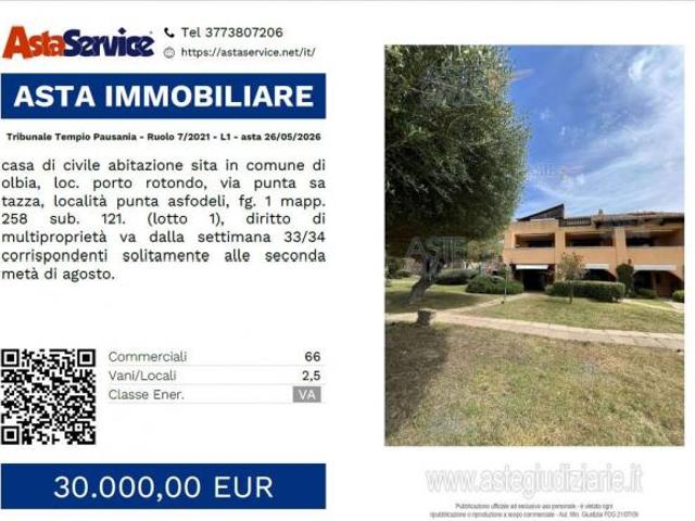 Tribunale Tempio Pausania Ruolo 7/2021 L1 Tribunale Tempio Pausania Ruolo 7/2021 L1 asta 26/05/2026