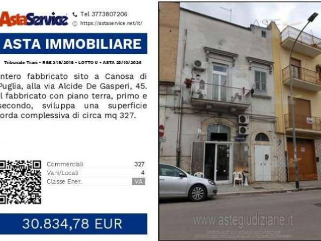 Tribunale Trani RGE 349/2018 LOTTO U Tribunale Trani RGE 349/2018 LOTTO U ASTA 23/10/2026