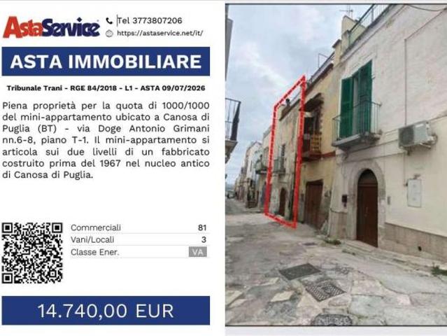 Tribunale Trani RGE 84/2018 L1 Tribunale Trani RGE 84/2018 L1 ASTA 09/07/2026