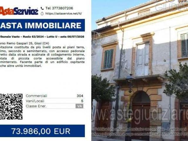Tribunale Vasto Ruolo 63/2024 Lotto U Tribunale Vasto Ruolo 63/2024 Lotto U asta 08/07/2026