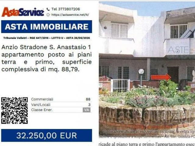 Tribunale Velletri RGE 647/2016 LOTTO U Tribunale Velletri RGE 647/2016 LOTTO U ASTA 26/06/2026