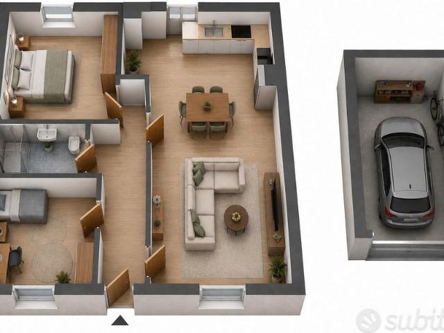 Trilocale con garage