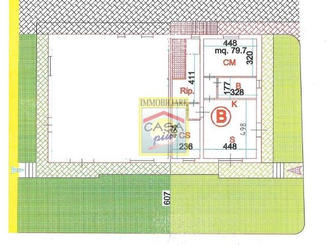 Trilocale con giardino a Cascina