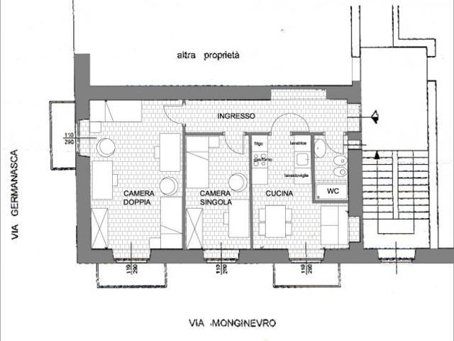 TRILOCALE ARREDATO 2/3 STUDENTI VIA MONGINEVRO 19 VICINO POLITECNICO