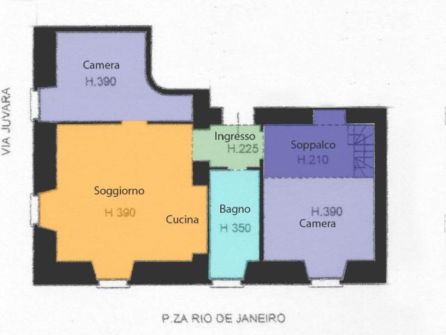 Trilocale arredato, casa d'epoca in Juvara/Rio de Janeiro
