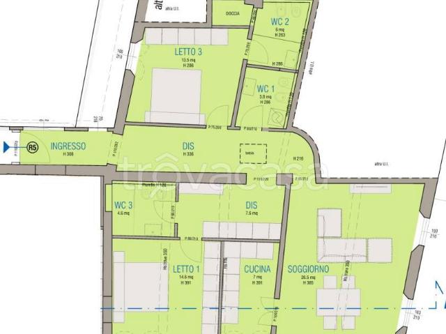 Trilocale in vendita a Reggio nell'Emilia piazza Vincenzo Gioberti, Centro Storico