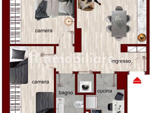 Trilocale via Cogne 7, Vialba, Milano