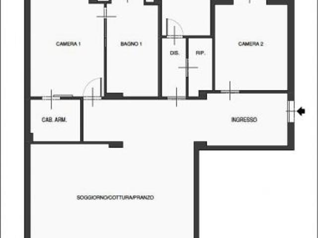 Trilocale via san donato 470 euro