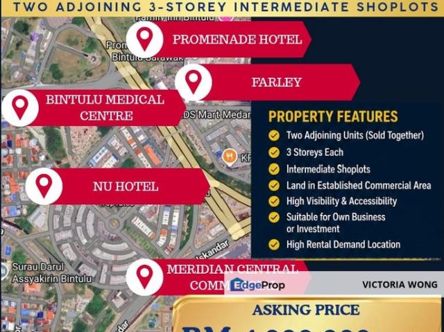 Two Adjoining 3 storey Interm4000ediate Shoplot For Sale