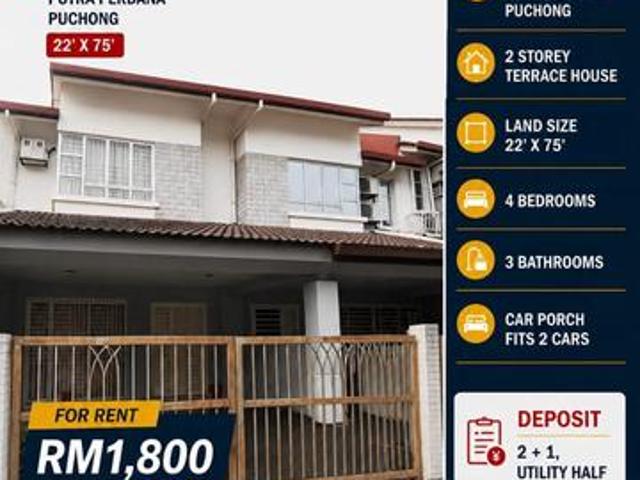 TWO storey nusaputra for rent for sept 1800 kemasukan segera