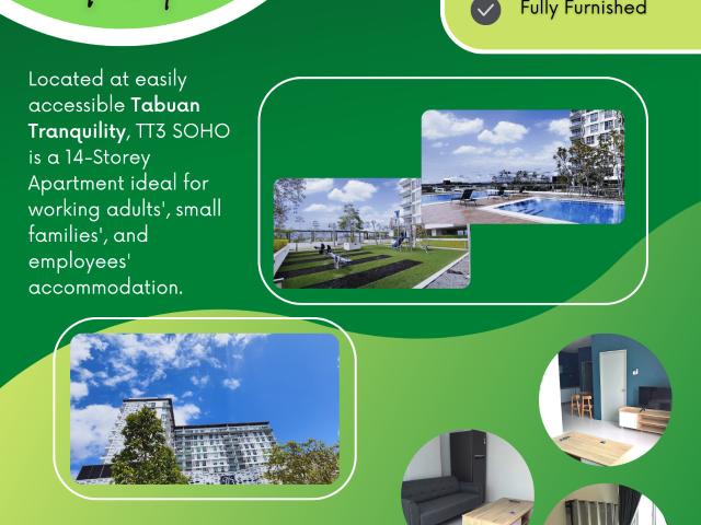 TT3 Soho Apartment at Tabuan Tranquility in Kuching for Rent
