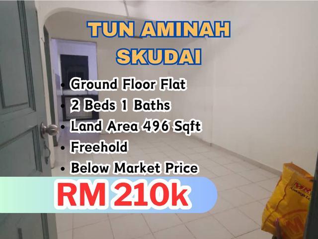 Tun Aminah Ground Floor Flat Fully Mosaic Unit For Sale