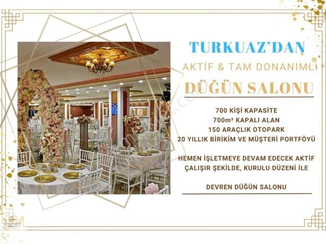 Turkuazdan Aktif Tam Donanımlı Devren Kiralık Düğün Salonu
