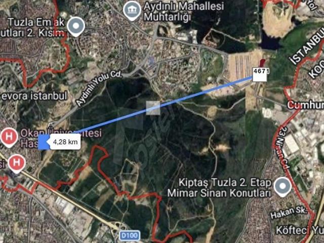 TUZLA AYDINLI GELİŞİM AKSI İÇİNDE SATILIK ARSA