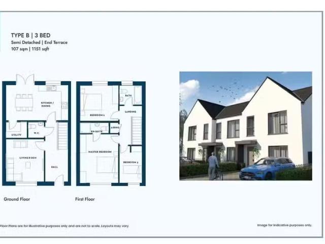 Type B 3 Bed Semi Detached, Cnoc na Ri, Type B 3 Bed Semi.