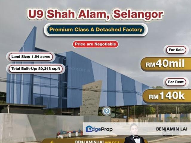 U9 Shah Alam, Selangor Premium Class A Detached Factory For Rent