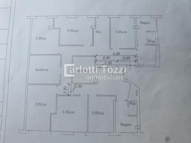 UFFICIO di 9 vani e di 190 mq GROSSETO GROSSETO PIAZZA ROSSELLI rif. 03203