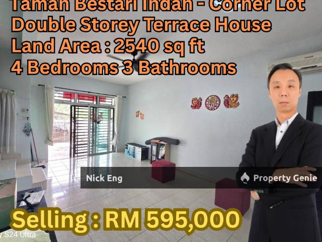 Ulu Tiram Taman Bestari Indah Double Storey Terrace House Corner Lot Below Market / Full Loan