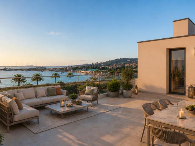 UNIQUE GOLFE JUAN UN PENTHOUSE 6 PIECES DE 200 M² FACE A LA MER AVEC ROOFTOP