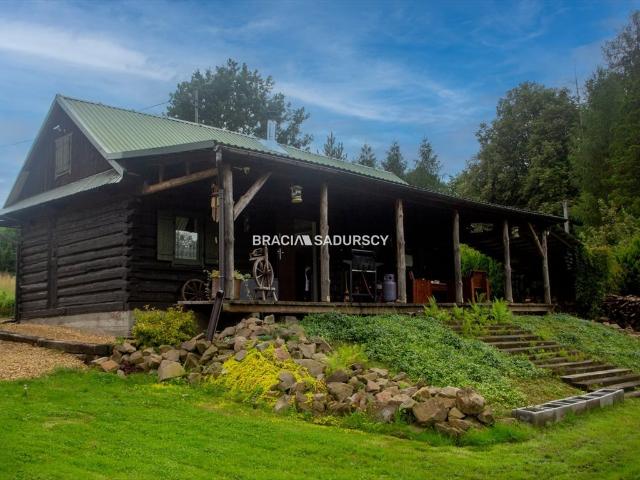 Urokliwy dom z bali 55 m2 na 1,22 ha z lasem i tarasem
