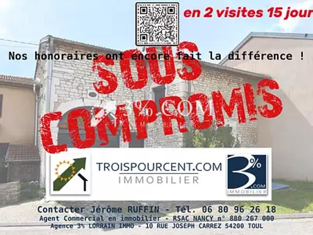 Uruffe 54112 Achat / Vente maison 5 pièces t5