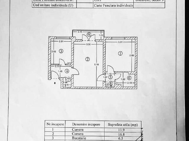 Vanzare apartament 2 camere TITAN Intrarea Badeni zona linistita