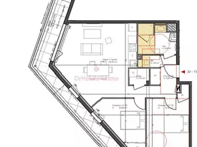 Vannes 56000 Achat / Vente appartement 3 pièces t3 terrasse