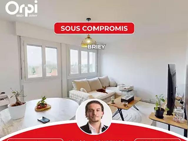 Val de Briey 54150 Achat / Vente appartement 3 pièces t3 cave balcon