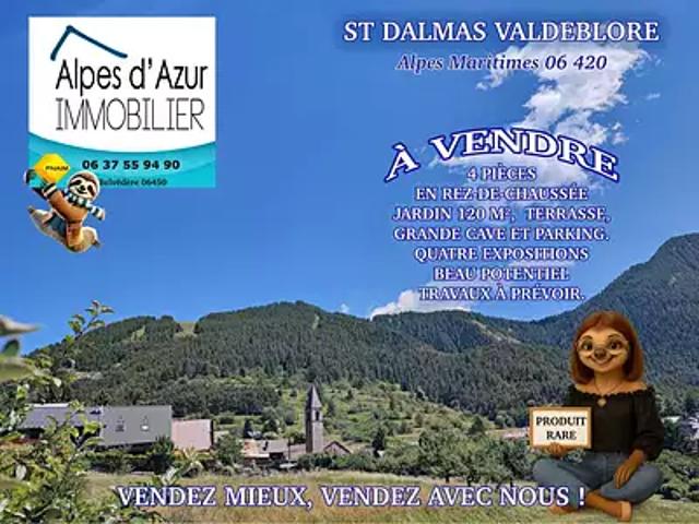 Valdeblore 06420 Achat / Vente appartement 4 pièces t4 terrasse parking