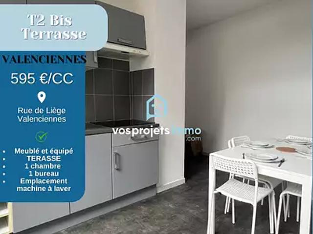 Valenciennes 59300 Location appartement 3 pièces t3 terrasse