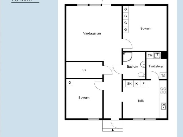 Välplanerad 3: a i lugnt område 75 m² 7 410 kr