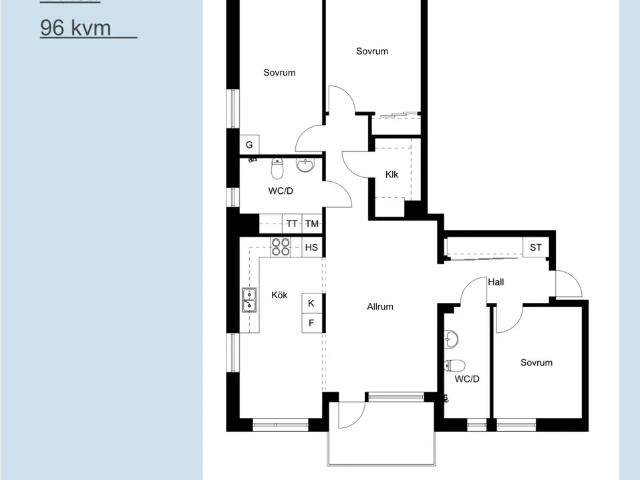 Välplanerad lägeten på våning 4 98 m² 15 820 kr