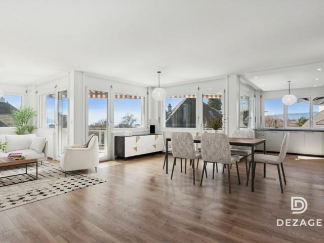 Vaste appartement familial rénové avec vue lac et studio indépendant