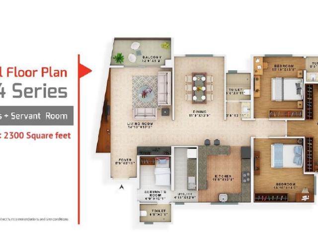 Vaswani Exquisite 3.5 Bedroom 2300 Sq. Ft. Apartment in Whitefield Bangalore Listing ID: #9568