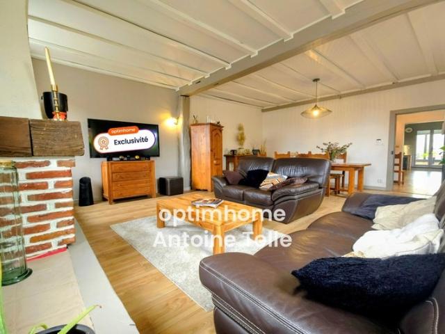 Vaux Andigny Longère individuelle de 3 Chambres avec garage & jardin clos sur 1750m²