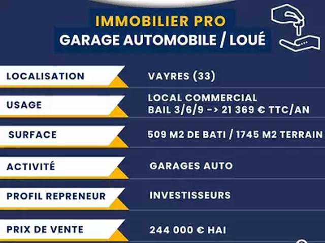 Vayres 33870 Achat / Vente immeuble