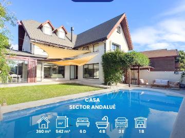 VENTA AMPLIA CASA 6D+4B CON PISCINA ANDALUE