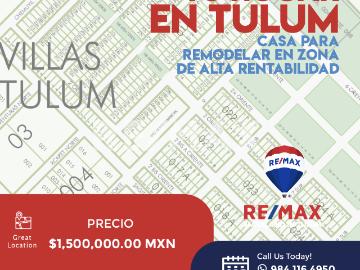VENTA CASA EN VILLAS TULUM