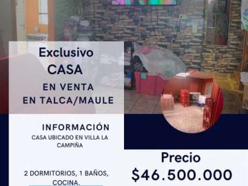 Venta Casa Talca villa la campina 2 dormitorios 63.00 m2