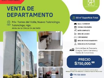 VENTA DE DEPARTAMENTO EN EL NUEVO TULANCINGO