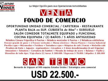 Venta de Fdo. de comercio Indistinto en San Telmo