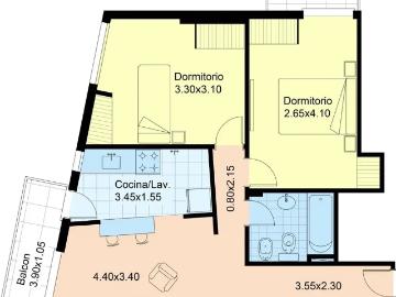 Venta Departamento 2 dormitorios 50 años, con balcón, 55m2, Valentin Gomez 3300, Almagro | Inmuebles Clarín