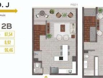 Venta Departamento Rancagua duplex focus center 1 dormitorios 92.00 m2