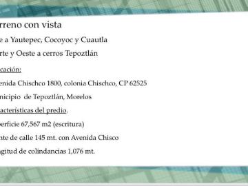 Venta excelente terreno tepoztlan morelos