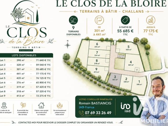 Vente Terrain à bâtir 301 m²