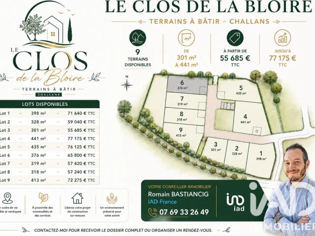 Vente Terrain à bâtir 376 m²