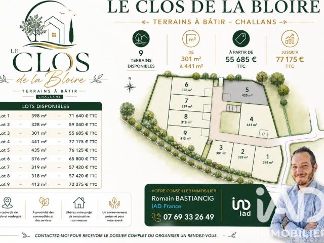 Vente Terrain à bâtir 435 m²